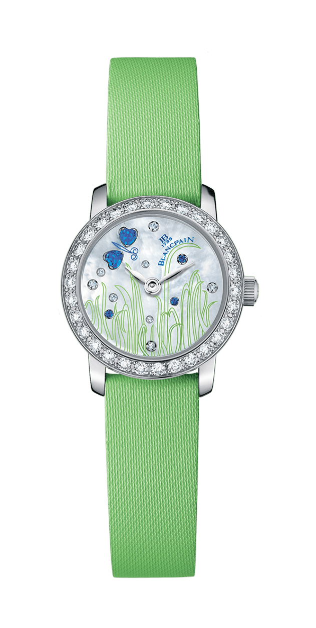 Blancpain 0062 1954F 52A Ladybird Ultraplate Green Satin Butterfly Ladies