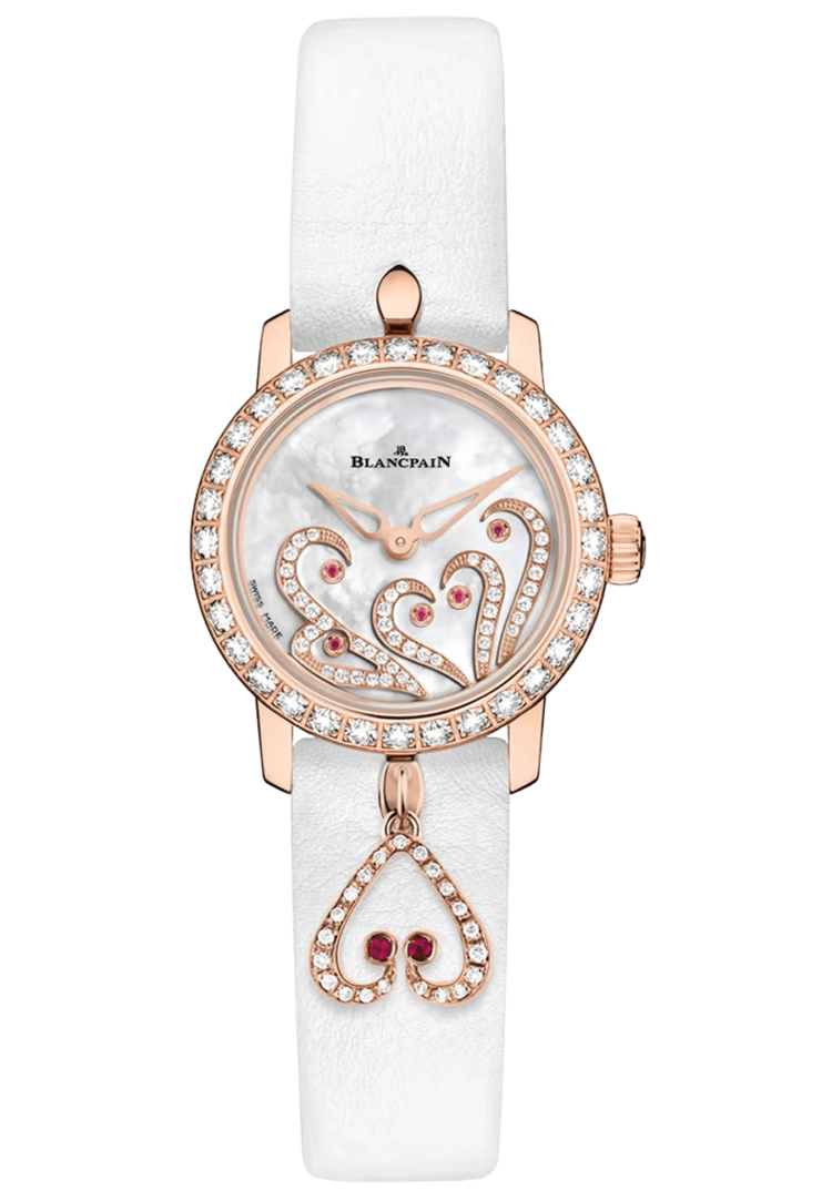 Blancpain 0063B 2954 63A Ladybird Ultraplate Red Gold Mother of Pearl Diamond Ladies