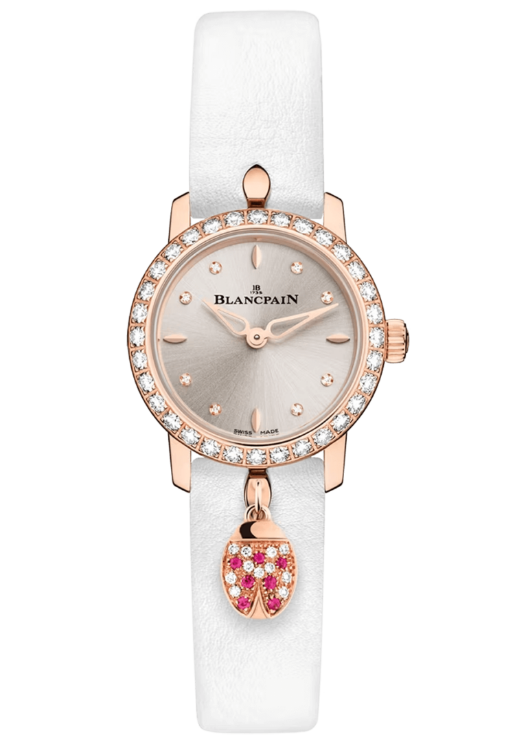 Blancpain 0063C 2987 63A Ladybird Ultraplate Champagne Red Gold Diamond Ladies