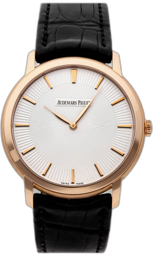 Audemars Piguet Jules Audemars 15180OR.OO.A102CR.01 Extra-Thin 41mm Silver Index Rose Gold Leather