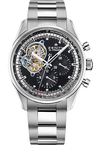 Zenith 03.2040.4061/21.M2040 Chronomaster El Primero Open Steel - Black Dial - Stainless Steel Bracelet Main image