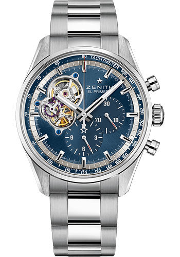 Zenith 03.20416.4061/51.M2040 Chronomaster El Primero Open Steel - Blue Dial - Stainless Steel Bracelet Main image