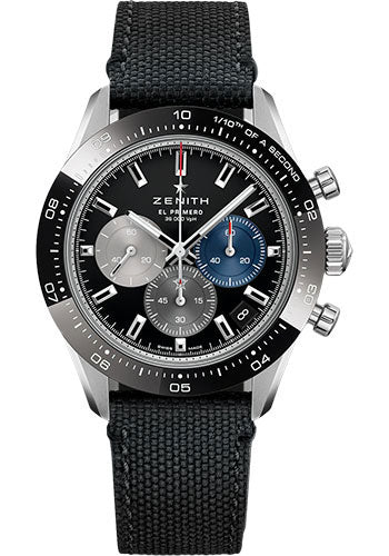 Zenith 03.3100.3600/21.C822 Chronomaster Sport Steel And Ceram - Black Dial - Rubber Strap Main image
