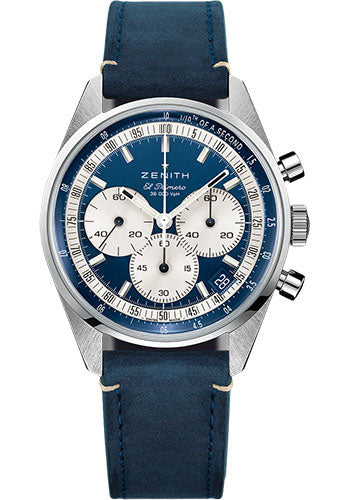 Zenith 03.3200.3600/51.C902 Chronomaster Original Steel - Blue Dial - Leather Strap Main image