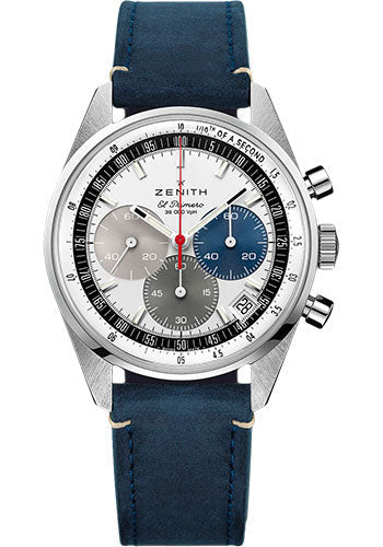 Zenith 03.3200.3600/69.C902 Chronomaster Original Steel - White Dial - Leather Strap Main image