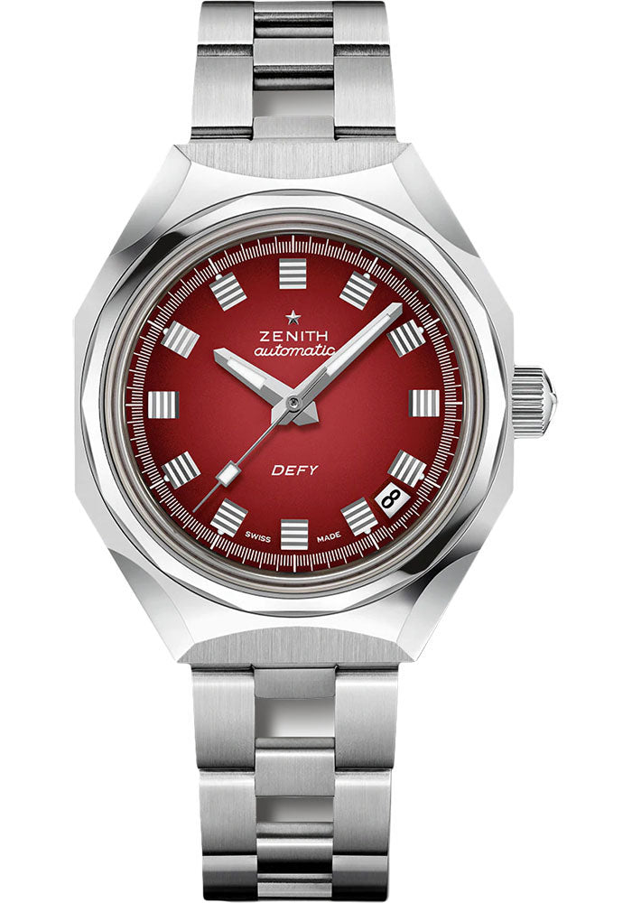 Zenith 03.A3642.670/3691.M3642 Defy Revival A3691 37mm Steel Case - Ruby Gradient Dial - Stainless Steel Ladder Bracelet Main image