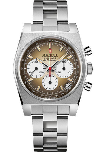 Zenith 03.A384.400/385.M385 Chronomaster Revival El Primero A385 Steel - Gradient Brown Dial - Steel Ladder Bracelet Main image