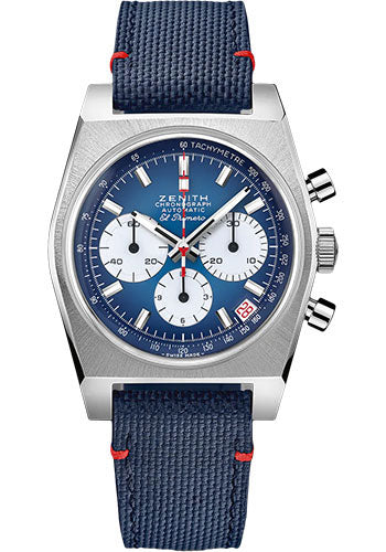 Zenith 03.US384.400/57.C823 Chronomaster Revival Liberty Steel - Gradient Blue Dial - Rubber Strap