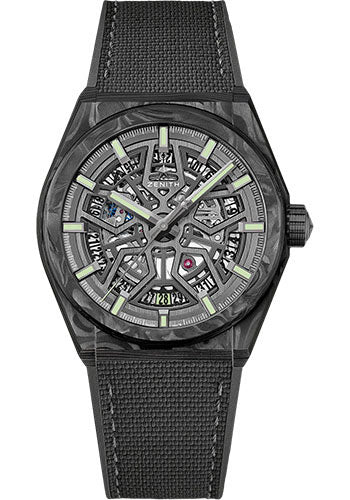 Zenith 10.9000.670/80.R795 Defy Classic Carbon - Black Openworked Dial - Rubber Strap Main image