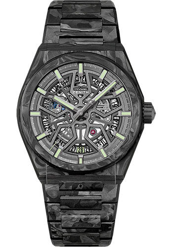 Zenith 10.9001.670/80.M9000 Defy Classic Carbon - Black Openworked Dial - Metal Bracelet Main image