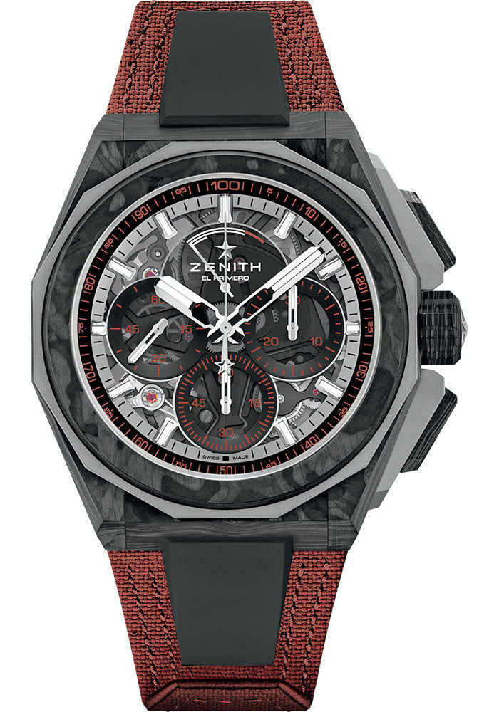 Zenith 10.9100.9004-5/27.I307 Defy Extreme E Copper X Prix 45mm Carbon And Ti Case - Tinted Sapphire Dial - Copper Velcro (Recycled Tires) Strap