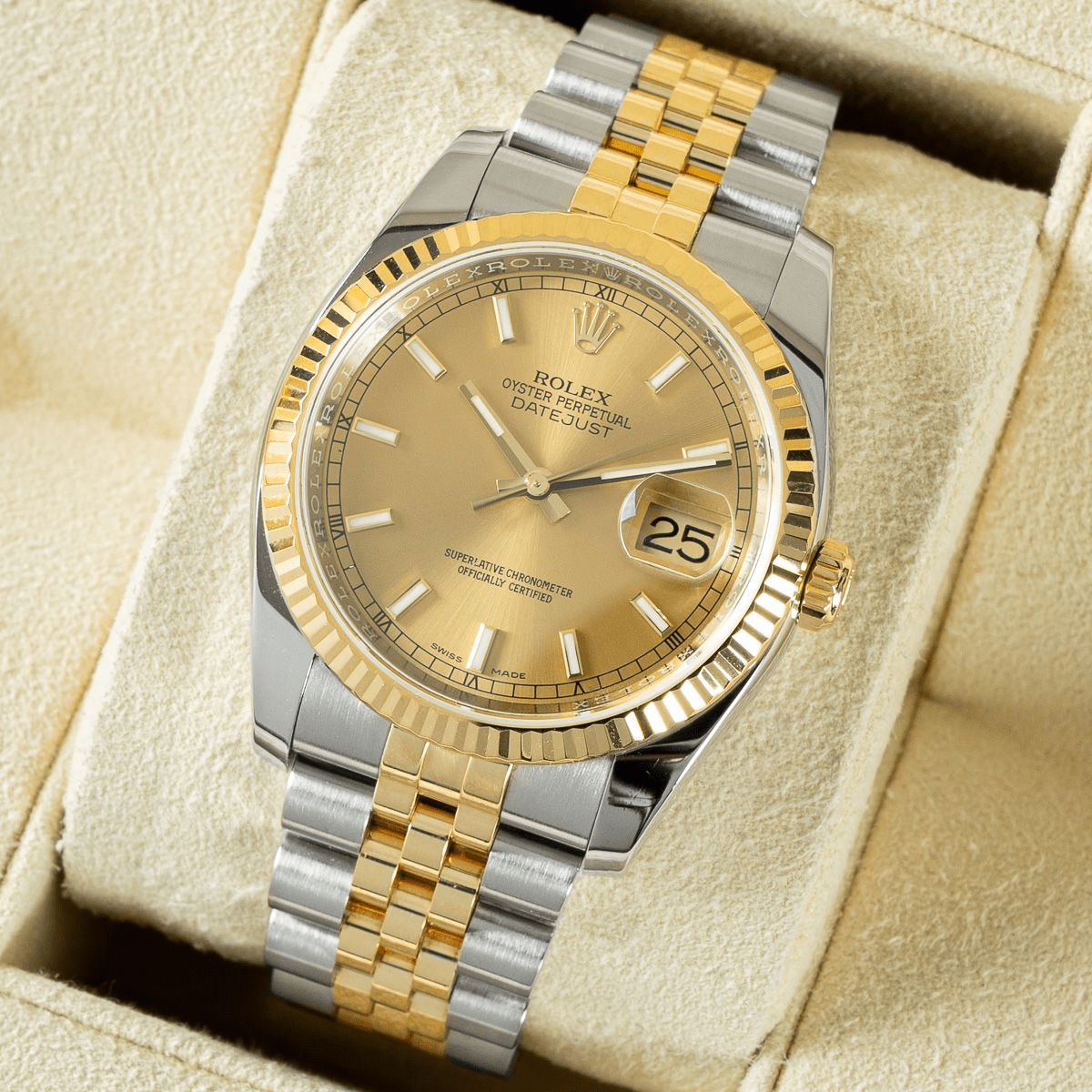 116233, Steel & Gold, Champagne Dial, Jubilee Bracele - ORATIME CO