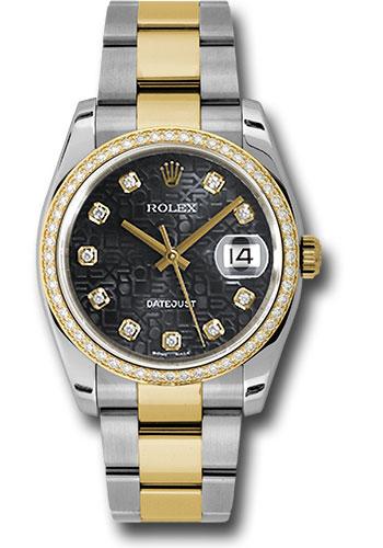 Rolex Datejust 116243 Steel and Yellow Gold Rolesor 36 52 Diamond Bezel - Black Jubilee Diamond Dial - Oyster Bracelet - bkjdo Main image