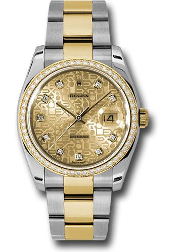 Rolex Datejust 116243 Steel and Yellow Gold Rolesor 36 52 Diamond Bezel - Champagne Jubilee Diamond Dial - Oyster Bracelet - chjdo Main image