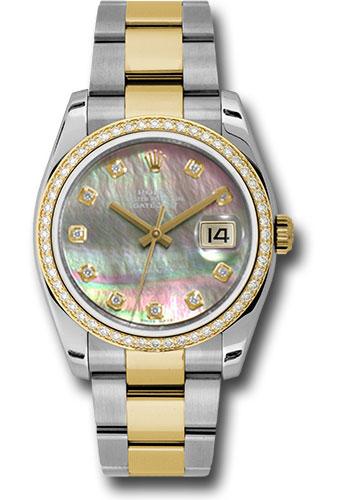 Rolex Datejust 116243 Steel and Yellow Gold Rolesor 36 52 Diamond Bezel - Dark Mother-Of-Pearl Diamond Dial - Oyster Bracelet - dkmdo Main image