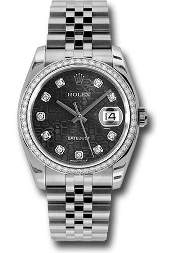 Rolex Datejust 116244 Steel and White Gold 36 52 Diamond Bezel - Black Jubilee Diamond Dial - Jubilee Bracelet - bkjdj Main image