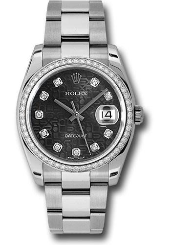 Rolex Datejust 116244 Steel and White Gold 36 52 Diamond Bezel - Black Jubilee Diamond Dial - Oyster Bracelet - bkjdo Main image