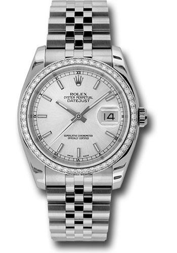 Rolex Datejust 116244 Steel and White Gold 36 52 Diamond Bezel - Silver Index Dial - Jubilee Bracelet - sij Main image