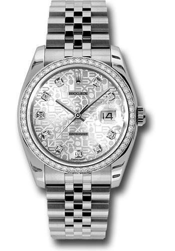 Rolex Datejust 116244 Steel and White Gold 36 52 Diamond Bezel - Silver Jubilee Diamond Dial - Jubilee Bracelet - sjdj Main image