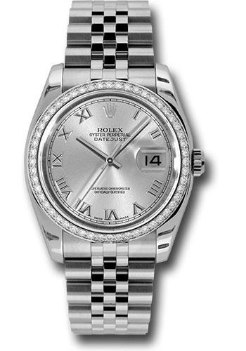 Rolex Datejust 116244 Steel and White Gold 36 52 Diamond Bezel - Silver Roman Dial - Jubilee Bracelet - srj Main image