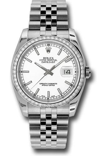 Rolex Datejust 116244 Steel and White Gold 36 52 Diamond Bezel - White Index Dial - Jubilee Bracelet - wij Main image