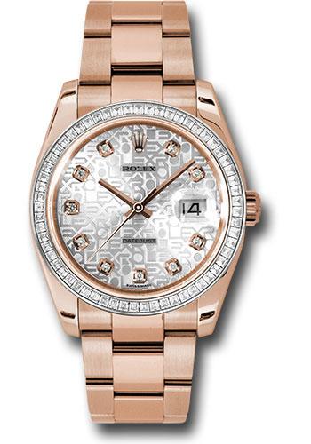 Rolex Datejust 116285BBR Everose Gold 36 Baguette Diamond Bezel - Silver Jublilee Diamond Dial - Oyster Bracelet - sjdo Main image