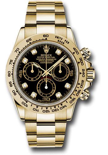Rolex Cosmograph Daytona 116508 Yellow Gold 40 Black Diamond Dial - bkd