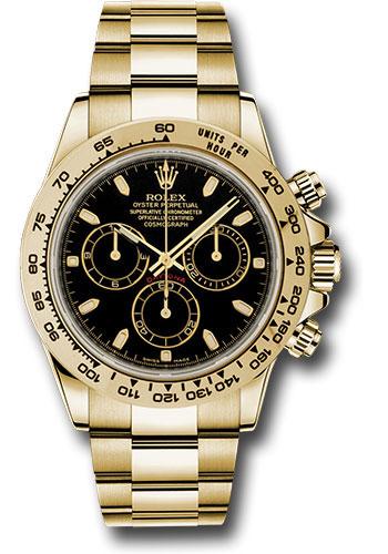 Rolex Cosmograph Daytona 116508 Yellow Gold 40 Black Index Dial - bki