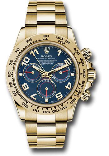 Rolex Cosmograph Daytona 116508 Yellow Gold 40 Blue Arabic Dial - bla