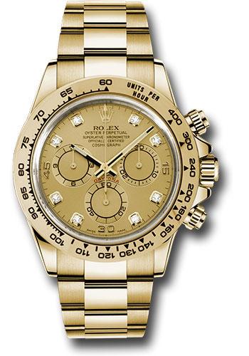Rolex Cosmograph Daytona 116508 Yellow Gold 40 Champagne Diamond Dial - chd