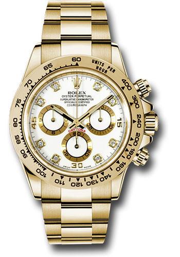 Rolex Cosmograph Daytona 116508 Yellow Gold 40 White Diamond Dial - wd