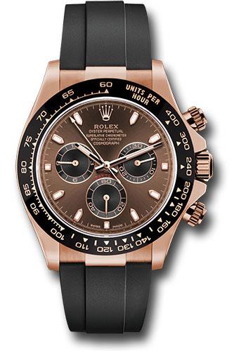 Rolex Cosmograph Daytona 116515LN Everose Gold 40 Chocolate Index Dial - Black Oysterflex Strap - chobkof