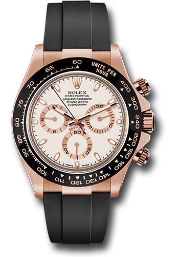 Rolex Cosmograph Daytona 116515LN Everose Gold 40 Ivory Colored Index Dial - Black Oysterflex Strap - iiof Main image