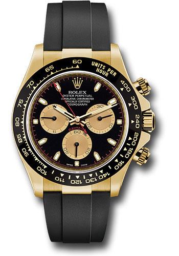 Rolex Cosmograph Daytona 116518LN Yellow Gold 40 Black Paul Newman Index Dial - Black Oysterflex Strap - bkchof Main image
