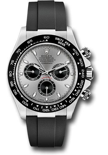 Rolex Cosmograph Daytona 116519LN White Gold 40 Steel Index Dial - Black Oysterflex Strap - stbkof