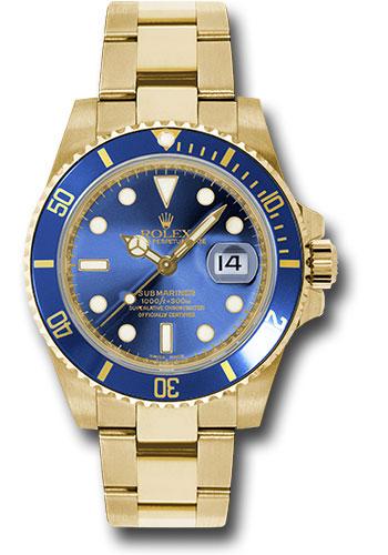 Rolex Submariner 116618 Yellow Gold Date Blue Dial - bl