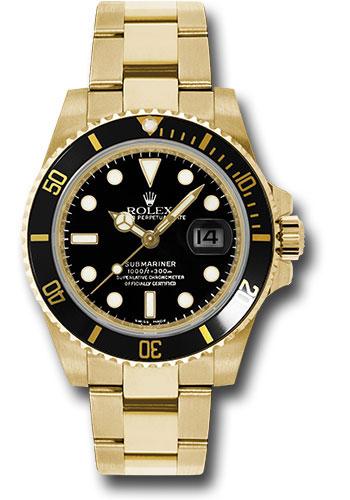 Rolex Submariner 116618 Yellow Gold Date Black Dial - bk
