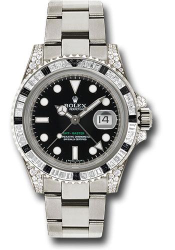Rolex GMT-Master II 116759SANR White Gold 40 Diamond And Black Sapphire Bezel - Black Dial - Oyster Bracelet