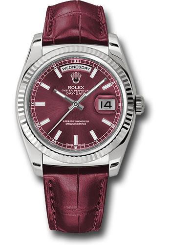 Rolex Day-Date 118139 White Gold 36 Fluted Bezel - Cherry Index Dial - Cherry Leather - chl Main image