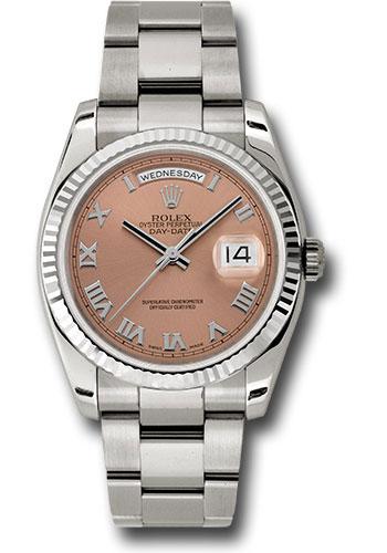 Rolex Day-Date 118239 White Gold 36 Fluted Bezel - Copper Roman Dial - Oyster Bracelet - cro Main image
