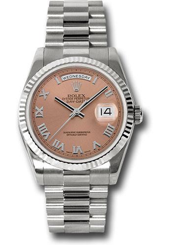 Rolex Day-Date 118239 White Gold 36 Fluted Bezel - Copper Roman Dial - President Bracelet - crp Main image