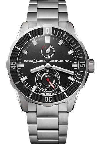 Ulysse Nardin Diver Chronometer 44mm - Titanium Case - Black Dial - Steel Bracelet