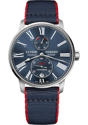 Ulysse Nardin 1183-310-3A/0A Marine Torpilleur 42mm Steel Case Blue Dial Fabric Strap