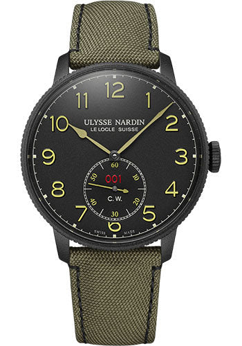 Ulysse Nardin Marine Torpilleur Military 44mm - Steel Case - Black Green Dial - Fabric Strap Main image