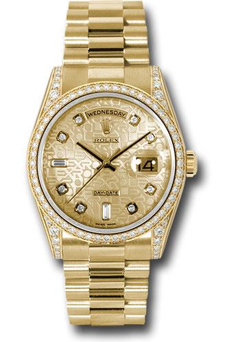 Rolex Day-Date 118388 Yellow Gold 36 Bezel - Champagne Jubilee Diamond Dial - President Bracelet - chjdp Main image