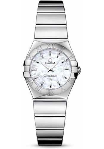 Omega Constellation 123.10.24.60.05.002 Ladies Polished Quartz 24mm Polished Steel Case - Mother-Of-Pearl Dial - Steel Bracelet