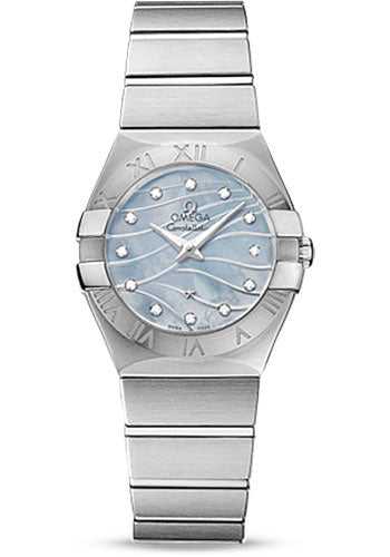 Omega Constellation 123.10.27.60.57.001 Quartz 27mm 27.0mm Steel Case - Blue Mother-Of-Pearl Diamond Dial