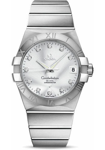 Omega Constellation 123.10.38.21.52.001 Gents Chronometer 38mm Brushed Steel Case - Silver Diamond Dial Main image