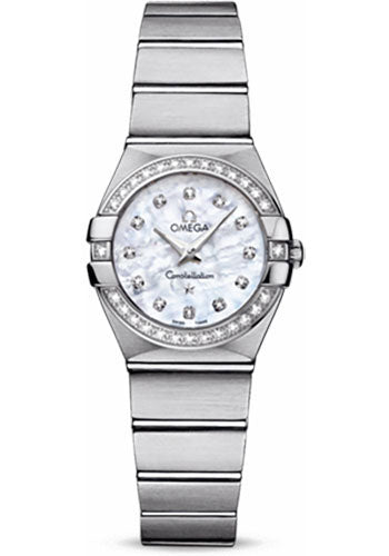 Omega Constellation 123.15.24.60.55.001 Ladies Quartz 24mm Brushed Steel Case - Diamond Bezel - Mother-Of-Pearl Diamond Dial