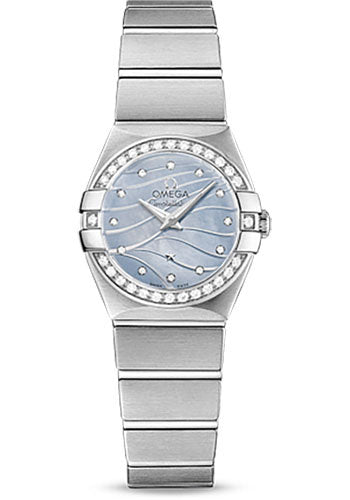 Omega Constellation 123.15.24.60.57.001 Quartz 24mm Steel Case - Diamond-Set Steel Bezel - Blue Mother-Of-Pearl Diamond Dial